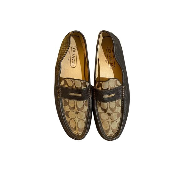 Coach men’s Neal driver leather loafer, logo, brown comfort 10 main image 2